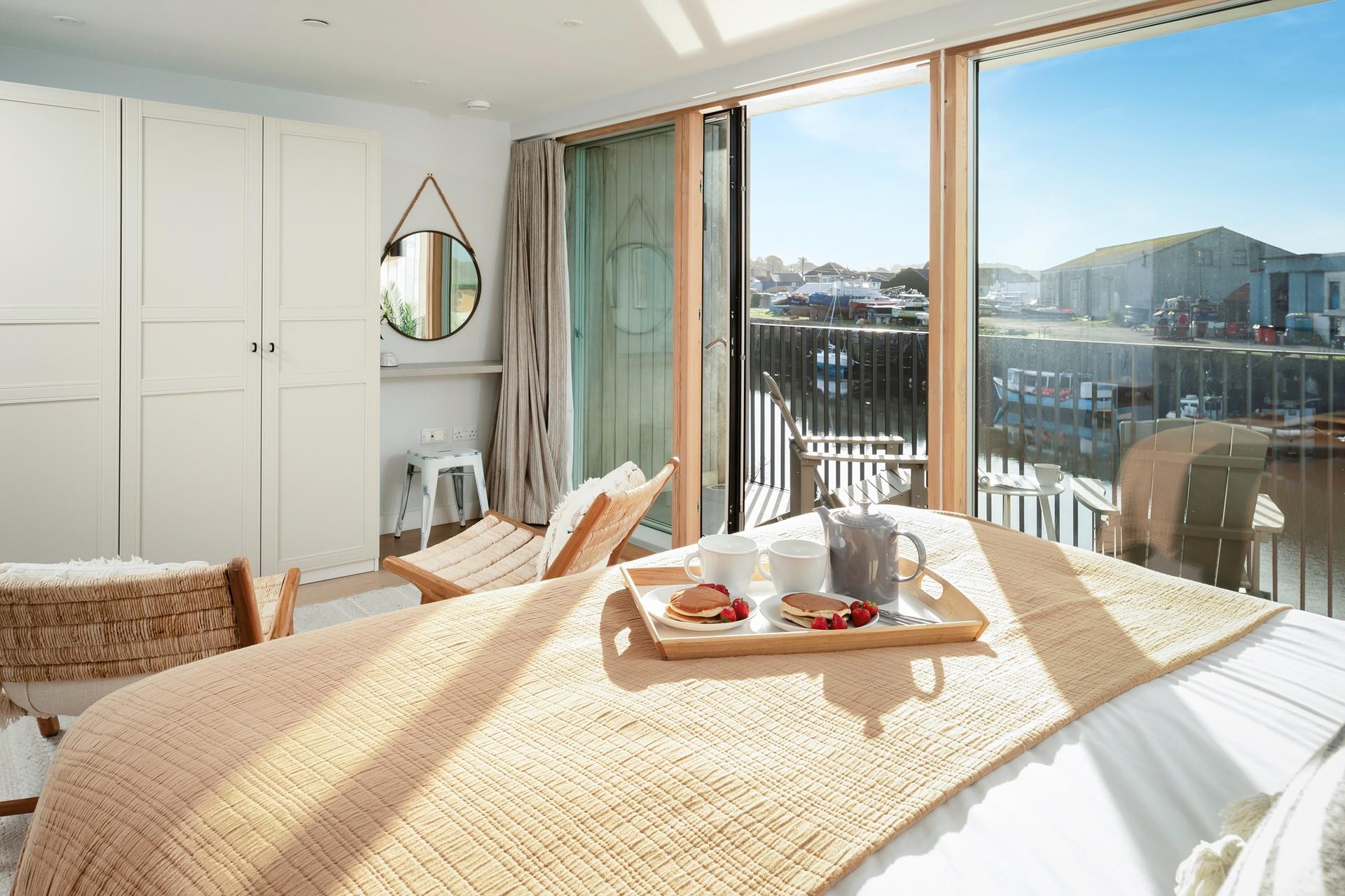 The ground floor bedrooms offer stunning views over Hayle estuary and beyond.