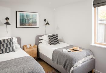 The twin beds are perfect for additional guests.