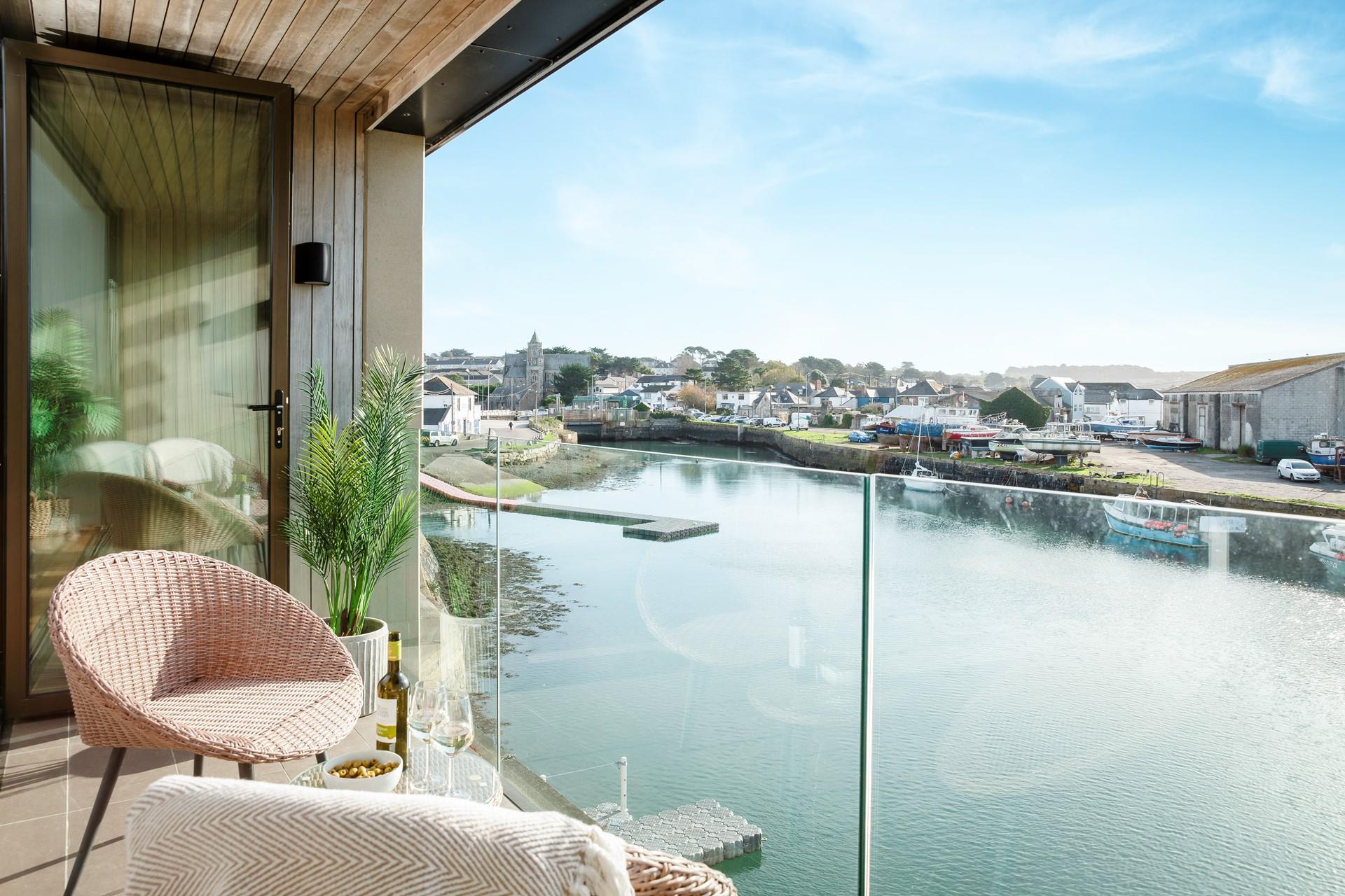 Sit on the balcony and take in the views.