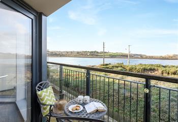 The balcony is the perfect spot for a cuppa and cake!