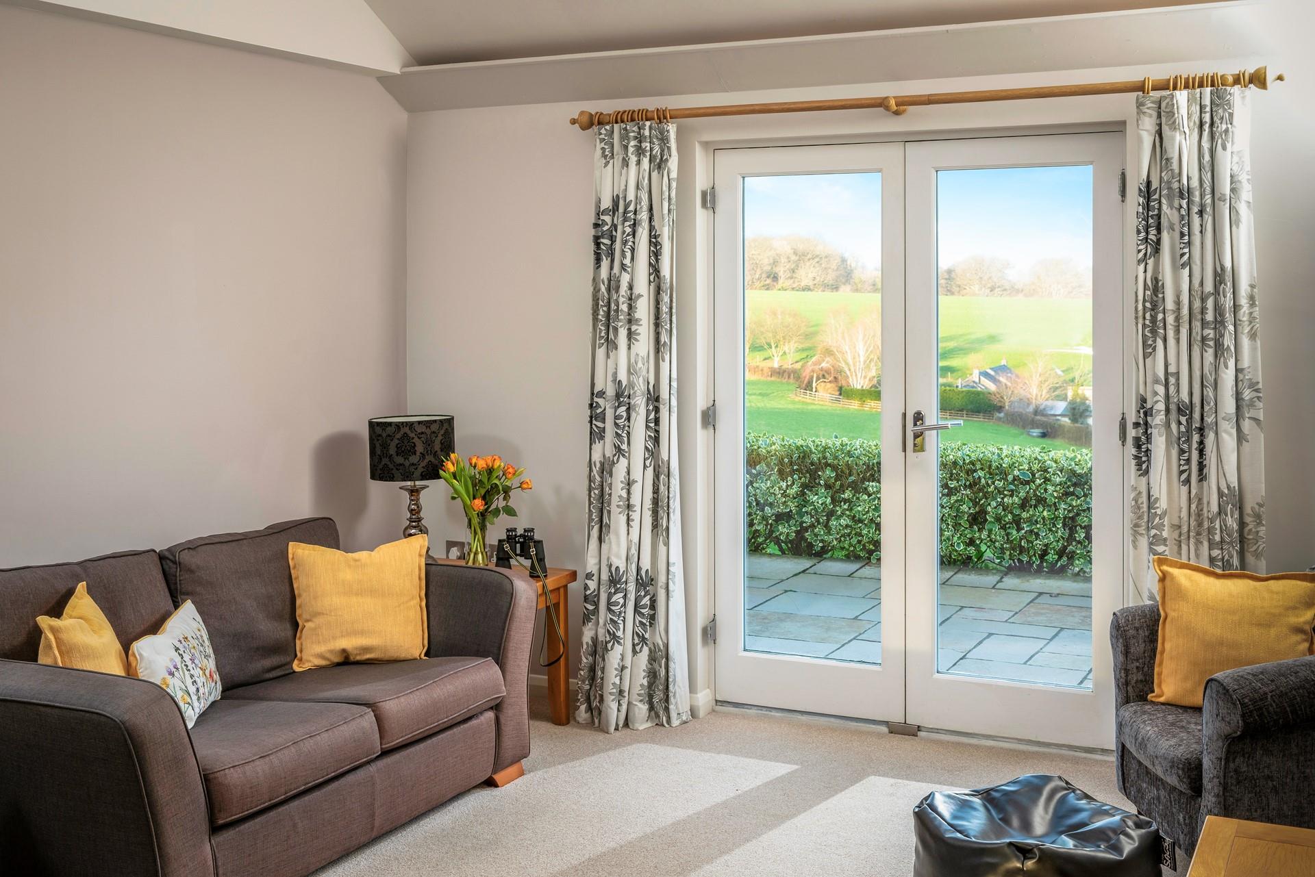 Gaze out at the countryside views.