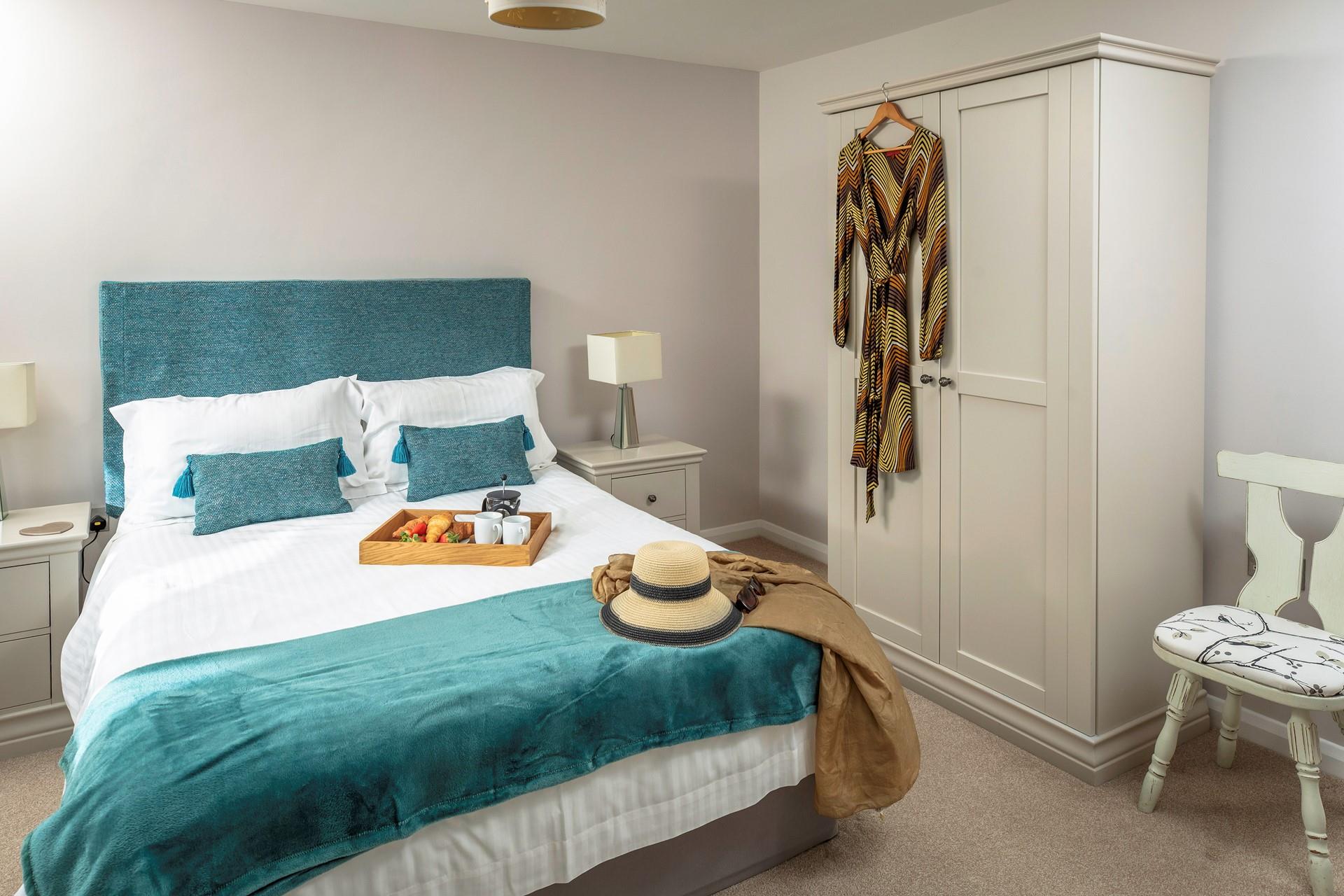 Sink into the comfortable bed and enjoy a relaxing slumber.