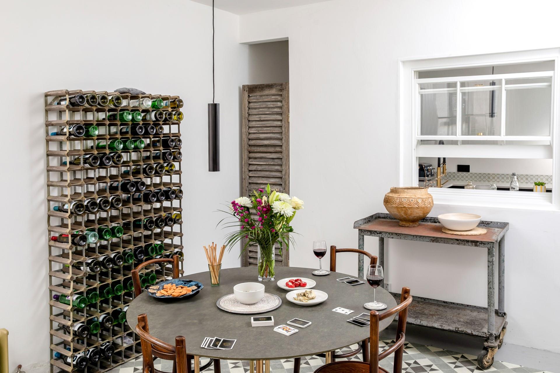We love the feature wine rack in the dining room!