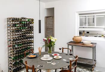 We love the feature wine rack in the dining room!
