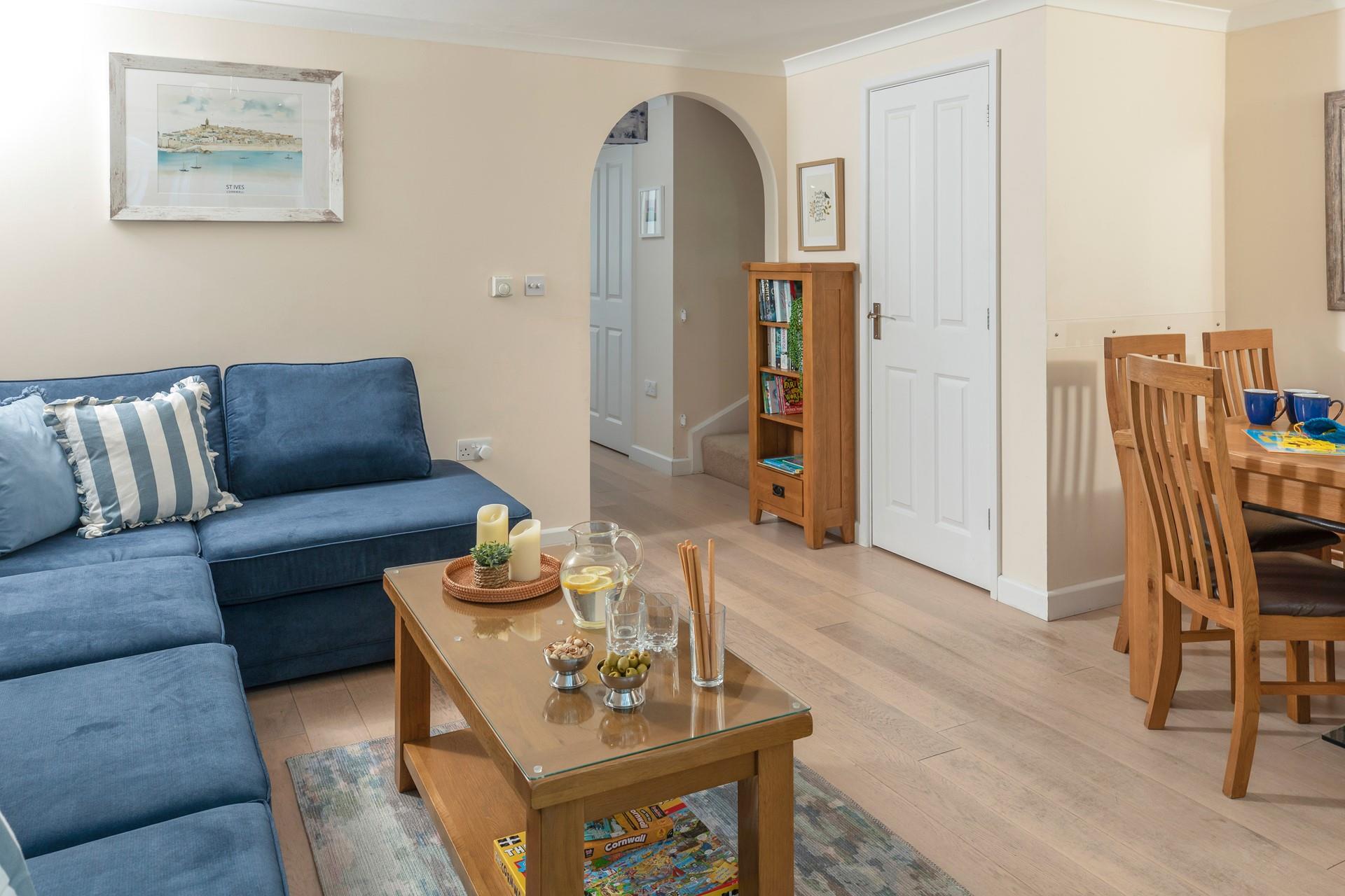 Relax and unwind in the cosy living space.