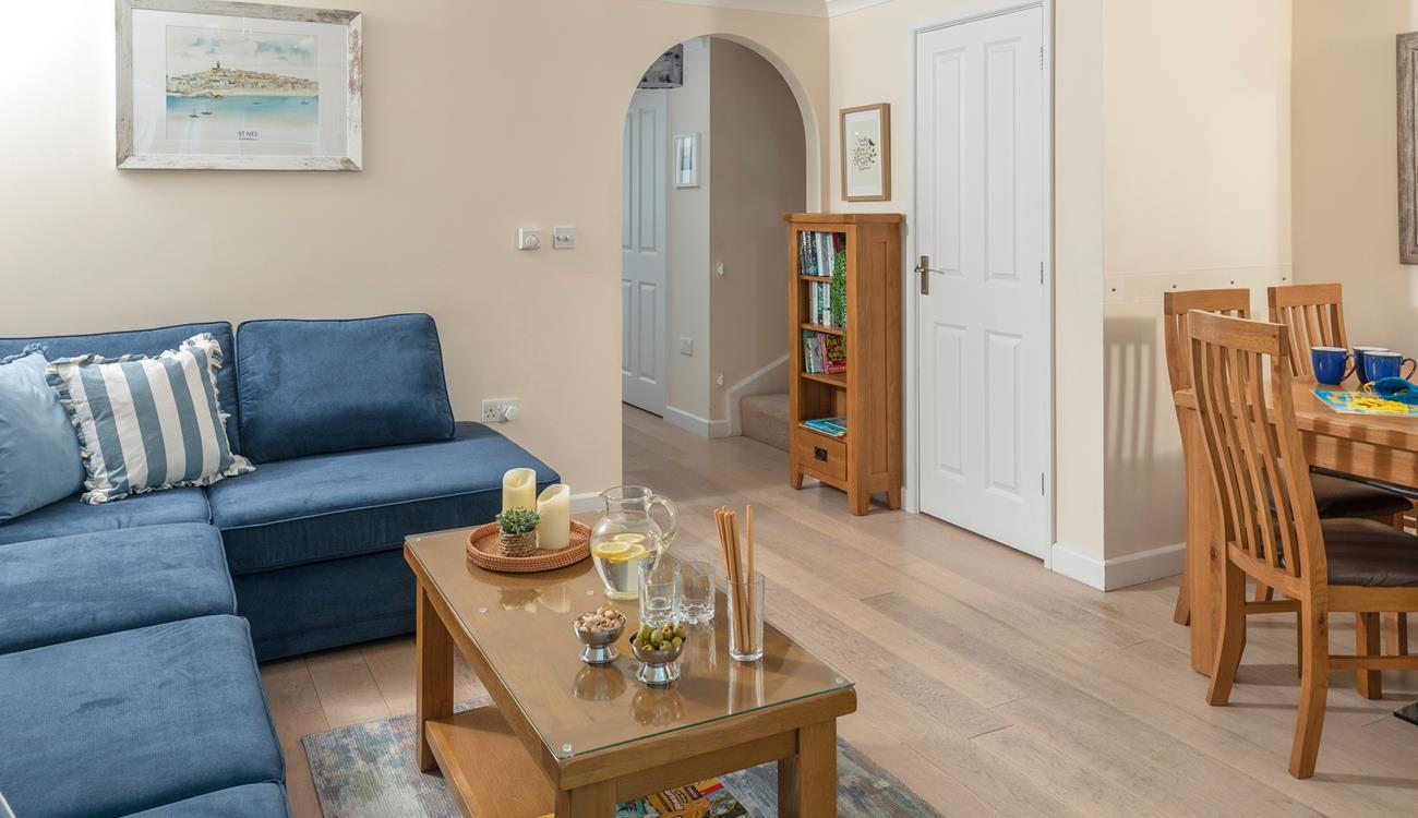 Relax and unwind in the cosy living space.