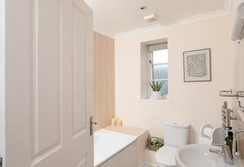 The family bathroom has a spa-like feel and all the amenities you need!