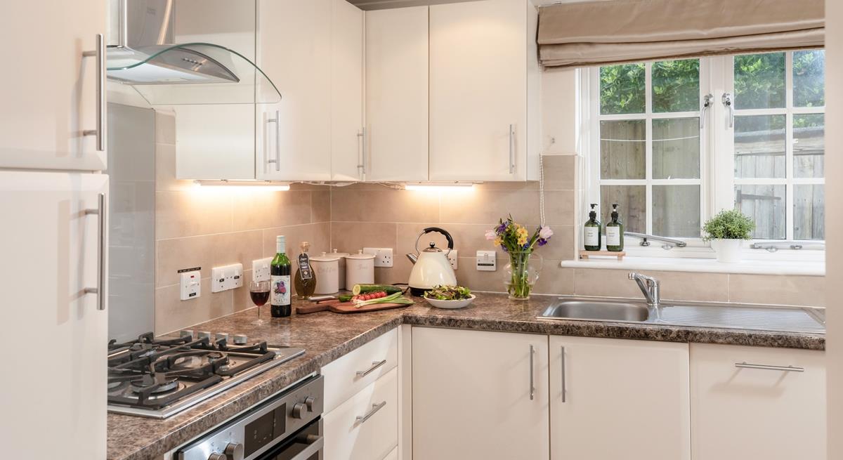 The kitchen is well-equipped for cooking tasty meals and hearty breakfasts.