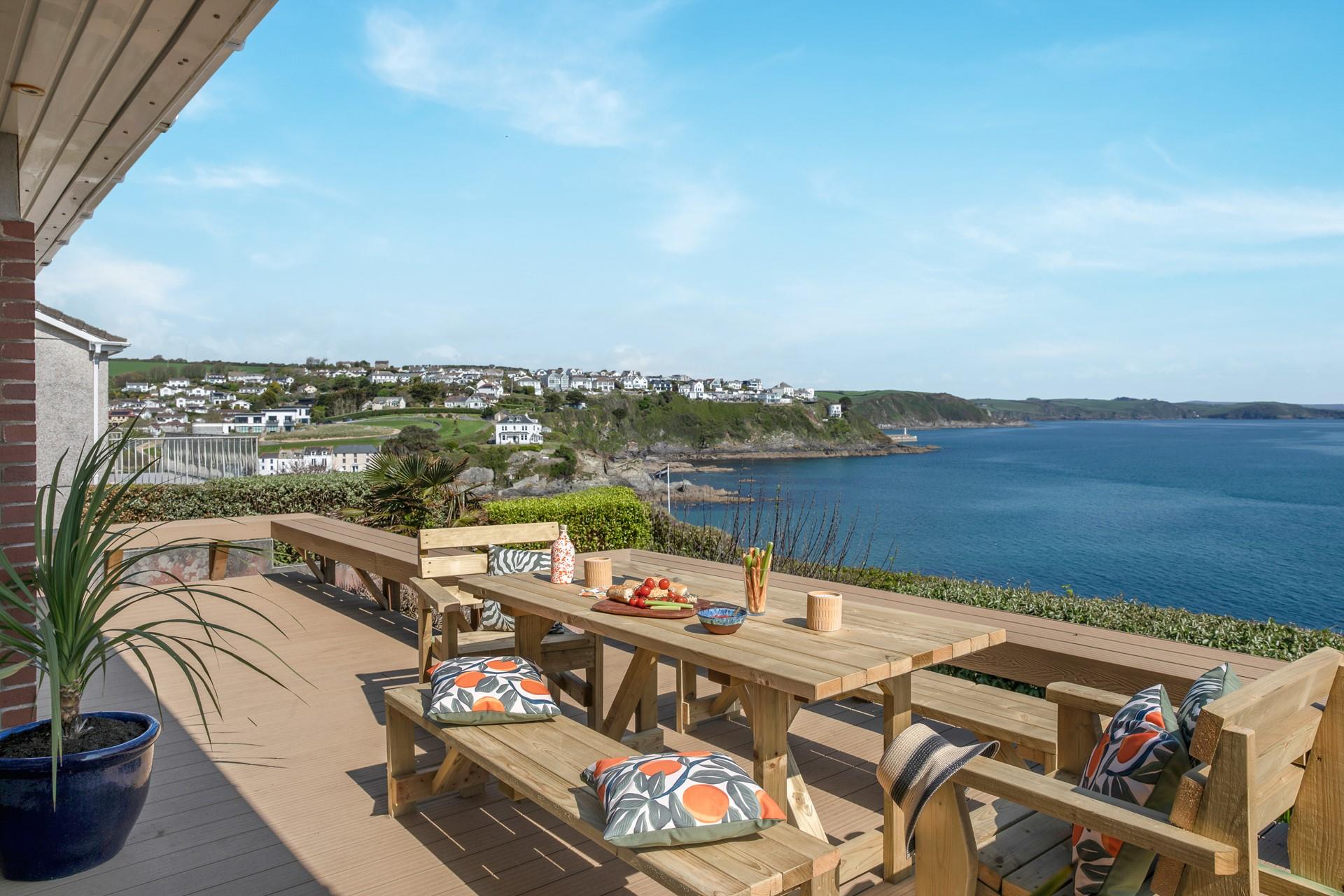 Al fresco dining is a dream on the decking.