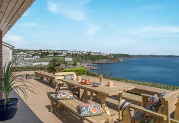 Al fresco dining is a dream on the decking.