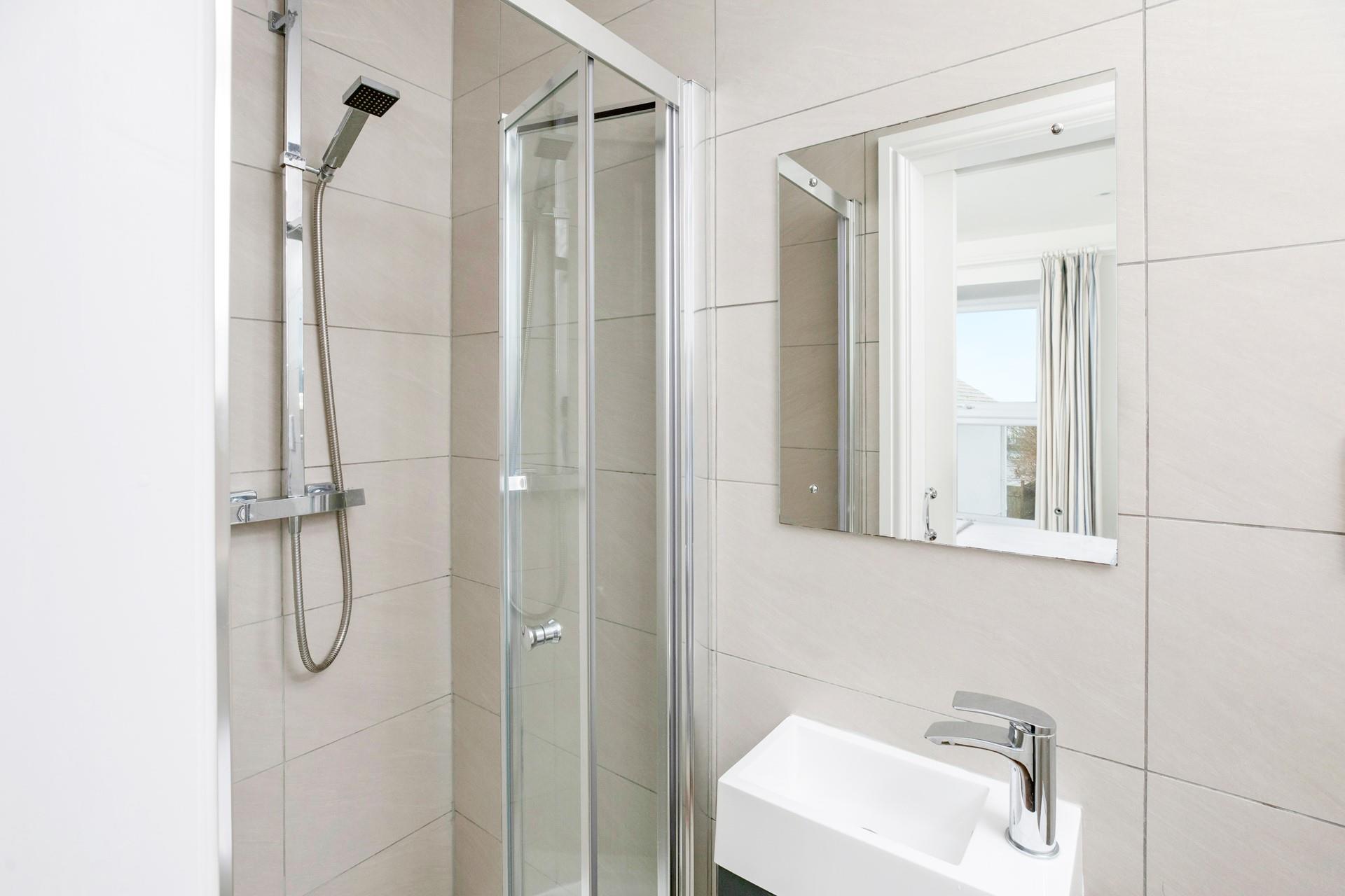 The en suite is ideal for getting ready for an evening out in town.