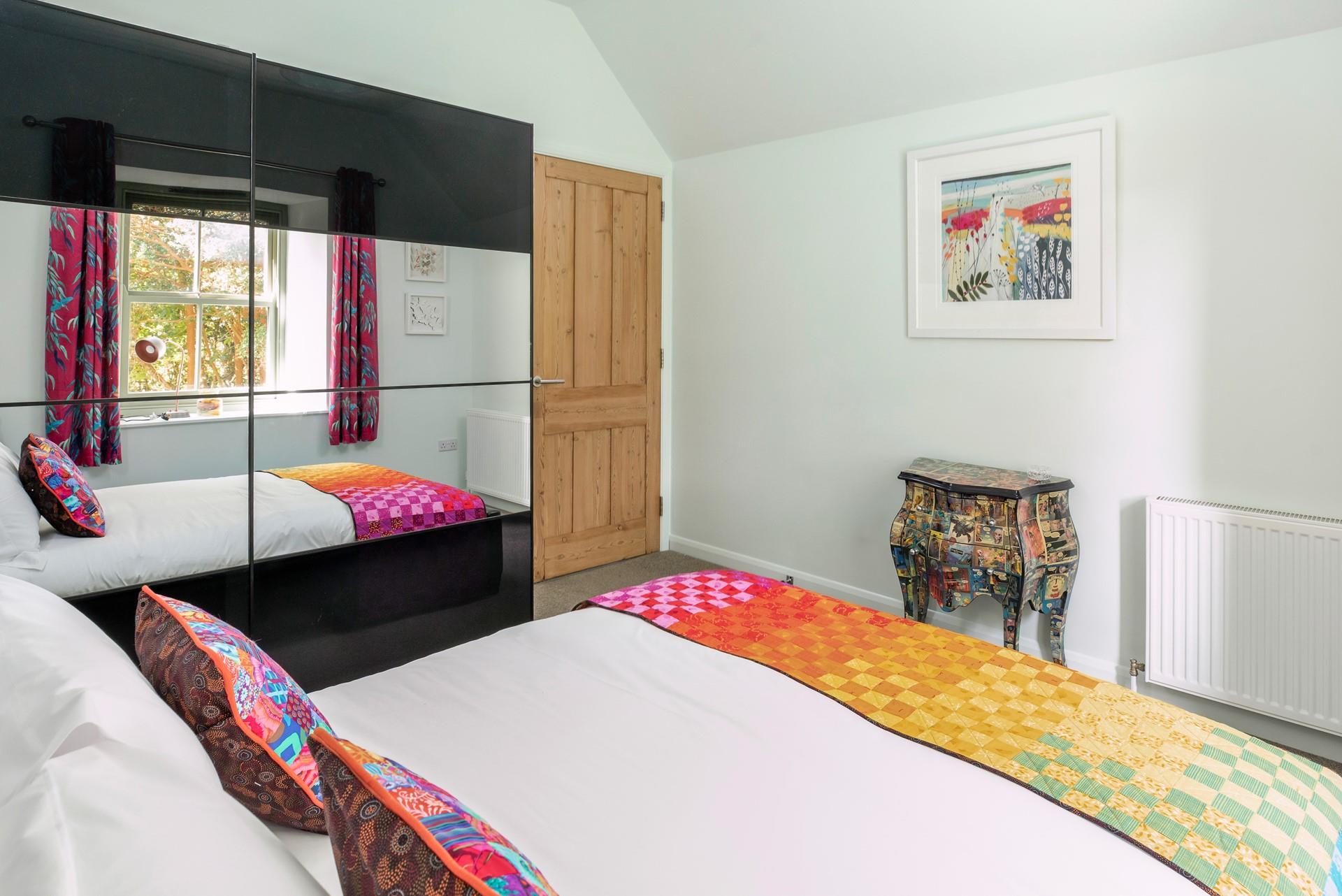 Decorated with bursts of colour and sumptuous furnishings. 