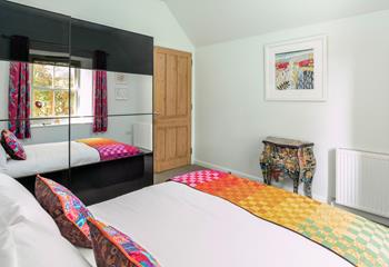 Decorated with bursts of colour and sumptuous furnishings. 