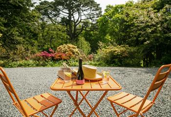 Soak up the sun in the beautiful blooming garden.