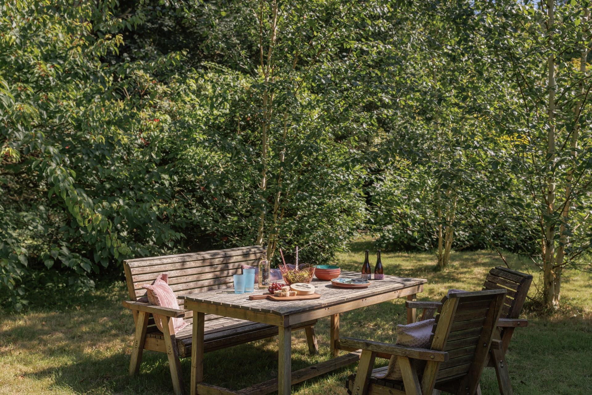Long, lazy lunches can be enjoyed in the garden.