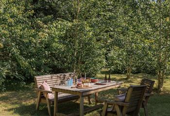 Long, lazy lunches can be enjoyed in the garden.