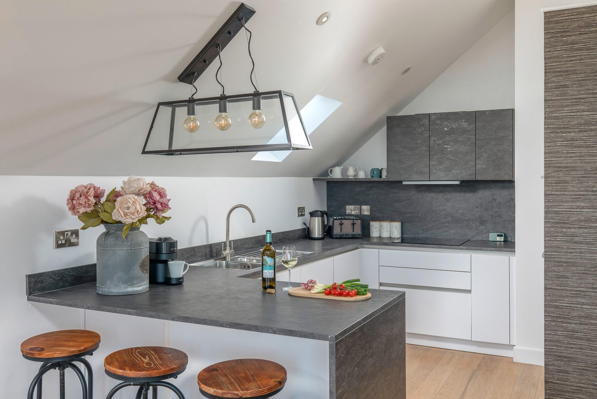 The kitchen is well-equipped for cooking up a storm.