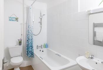Wash off sandy toes in the shower.