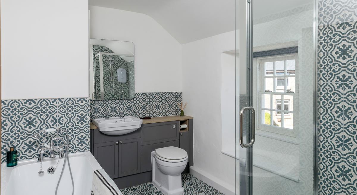 Get ready for the day in the modern bathroom.