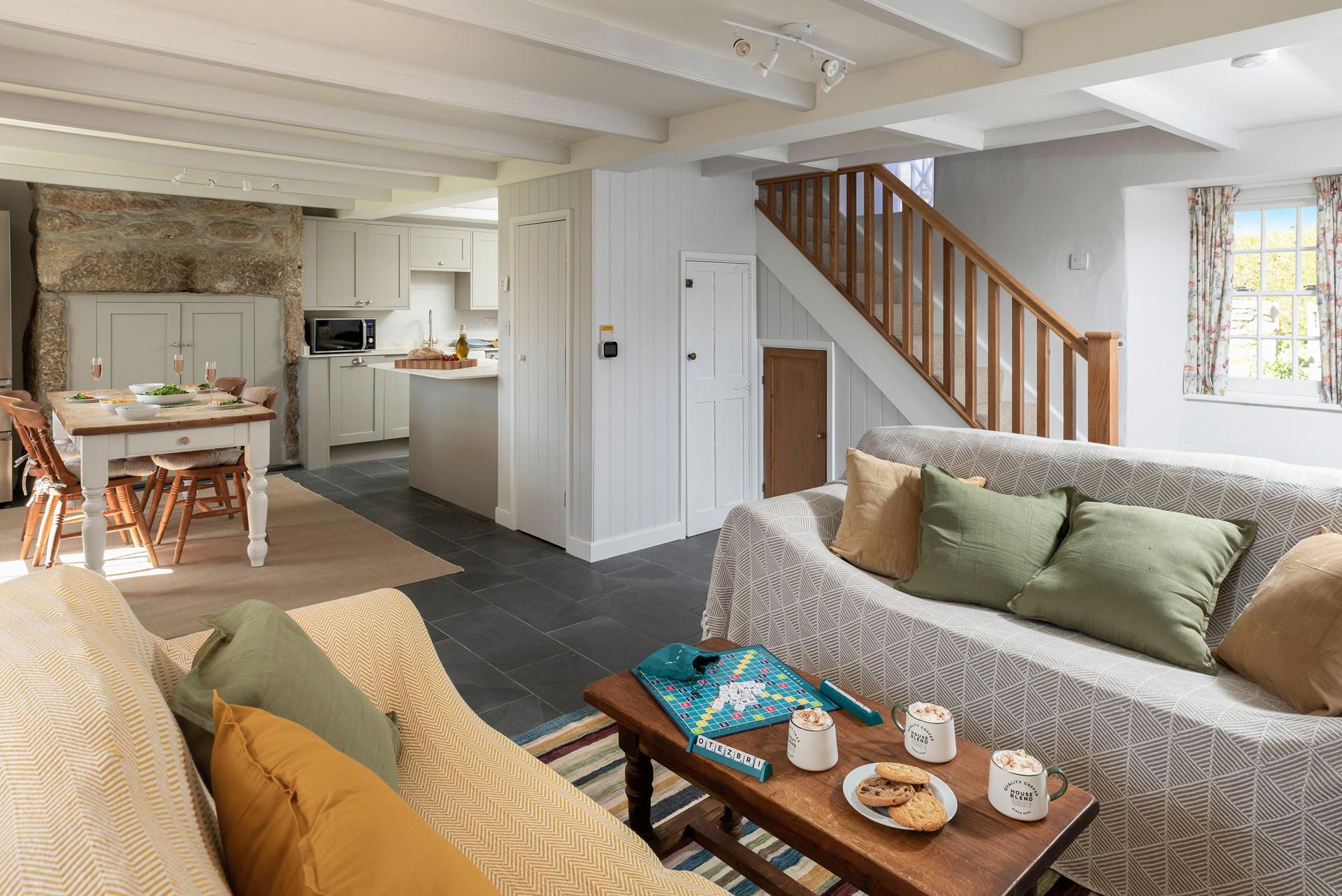 Take a coastal stroll and return for warming hot chocolate.