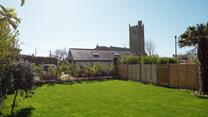 There are lovely views of the church from the leafy garden.