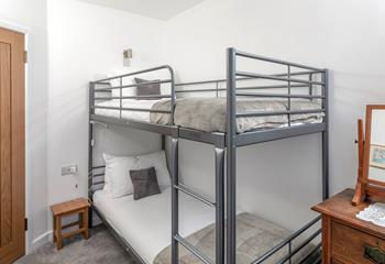 The bunk beds are ideal for children or teenagers.