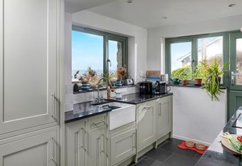 The kitchen is modern and well equipped.