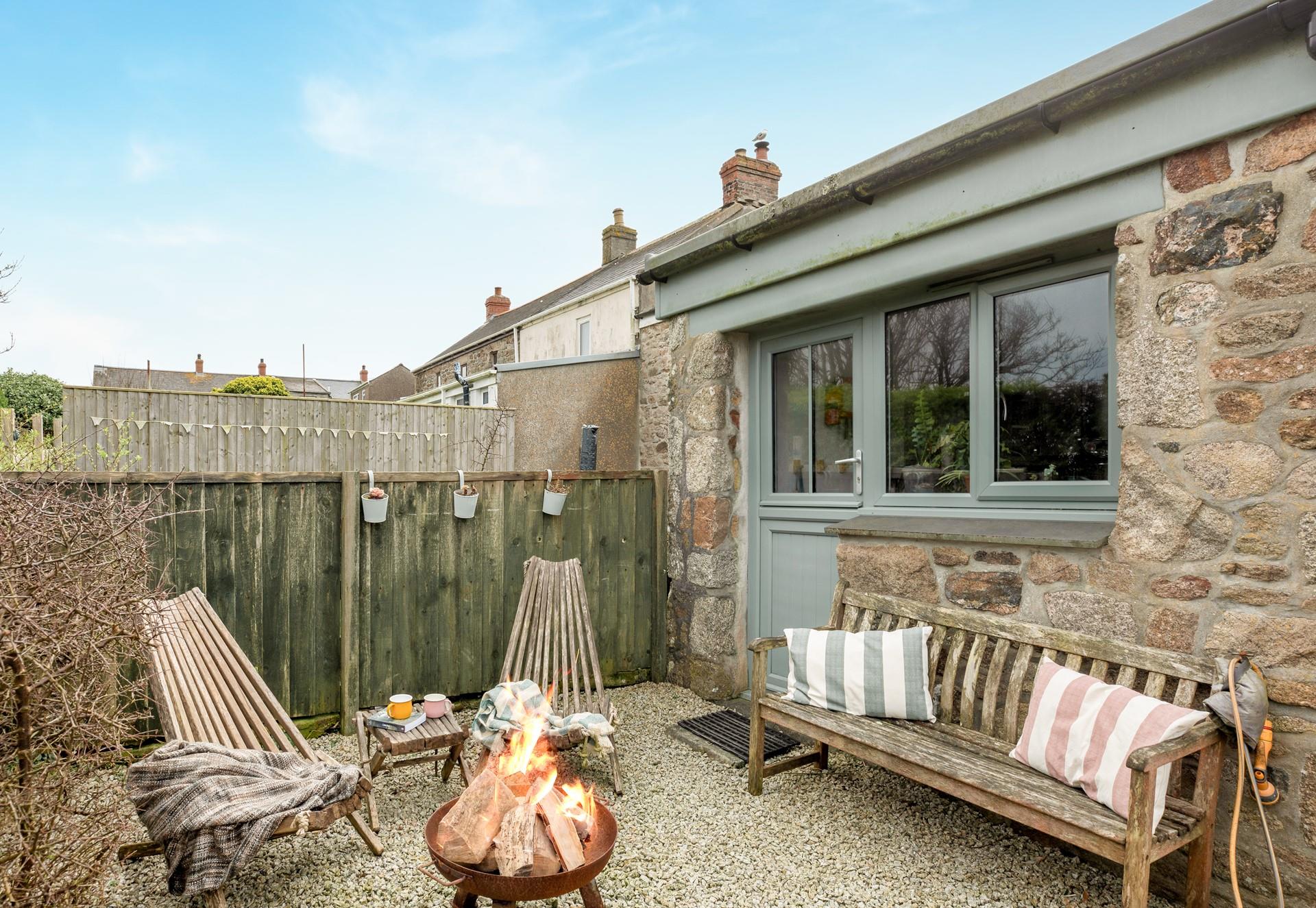 Indulge in hot chocolate and toasted marshmallows over the fire pit.