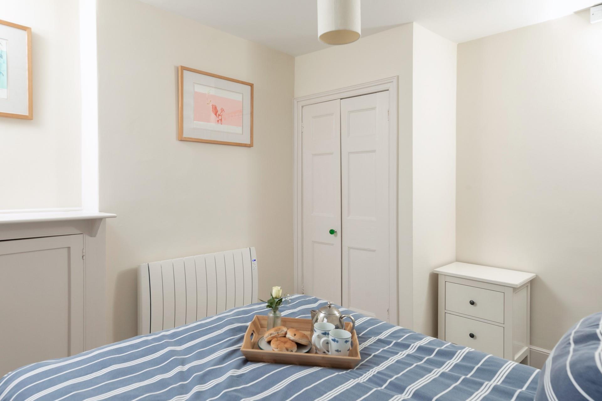 Bedroom 1 has a double bed and sea views.