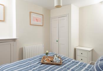 Bedroom 1 has a double bed and sea views.