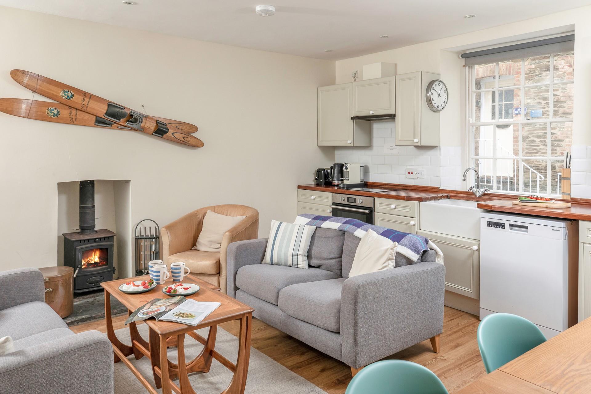 Prepare and cook tasty meals in the kitchen area.