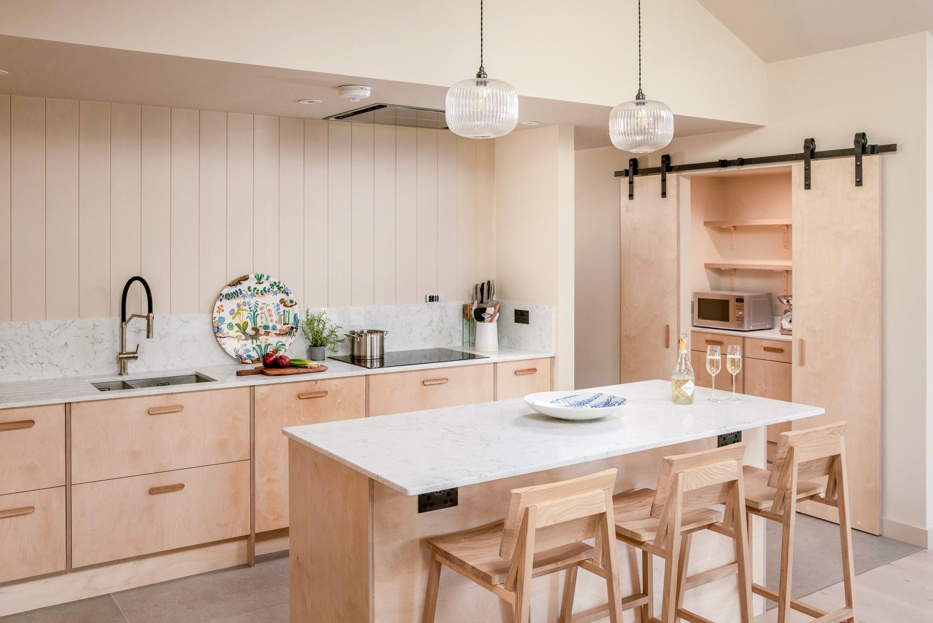 The pantry cupboard is ideal for storing ingredients.