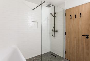 Get ready for the day in the modern en suite.
