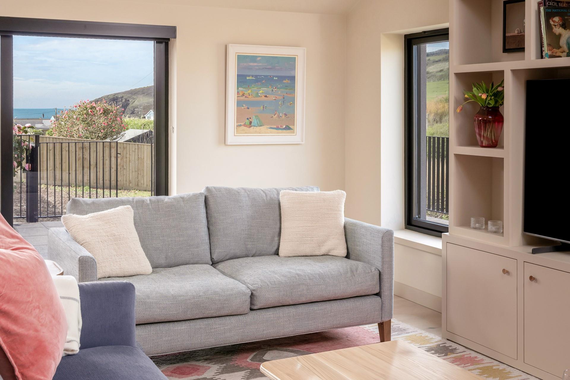 Enjoy sea views from the sitting area.