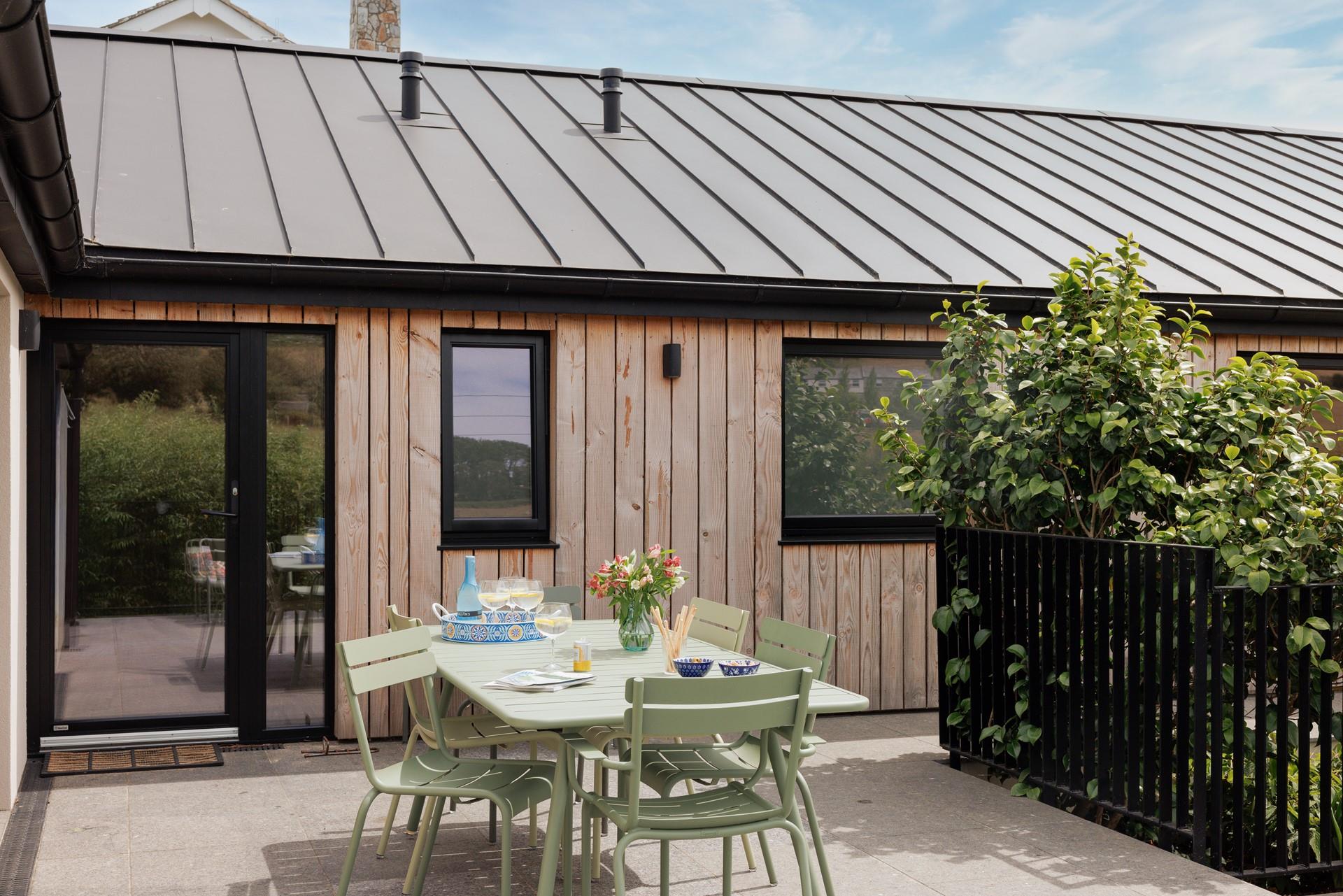The terrace is the ideal suntrap for al fresco dining.