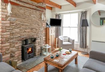 Sip a cuppa in the sitting room after a morning exploring St Mawes.