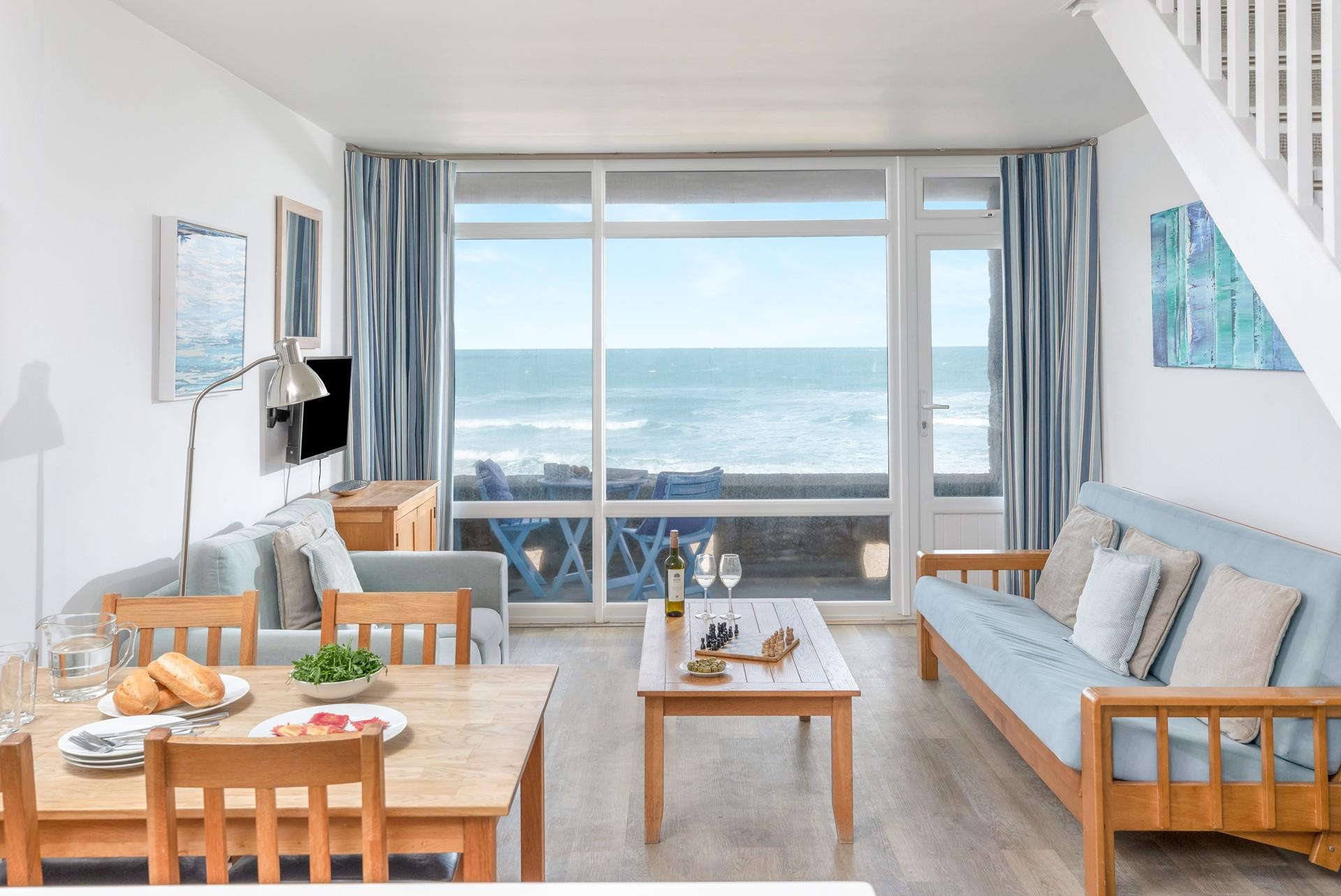 8 Piazza offers stunning views at this beachfront apartment.