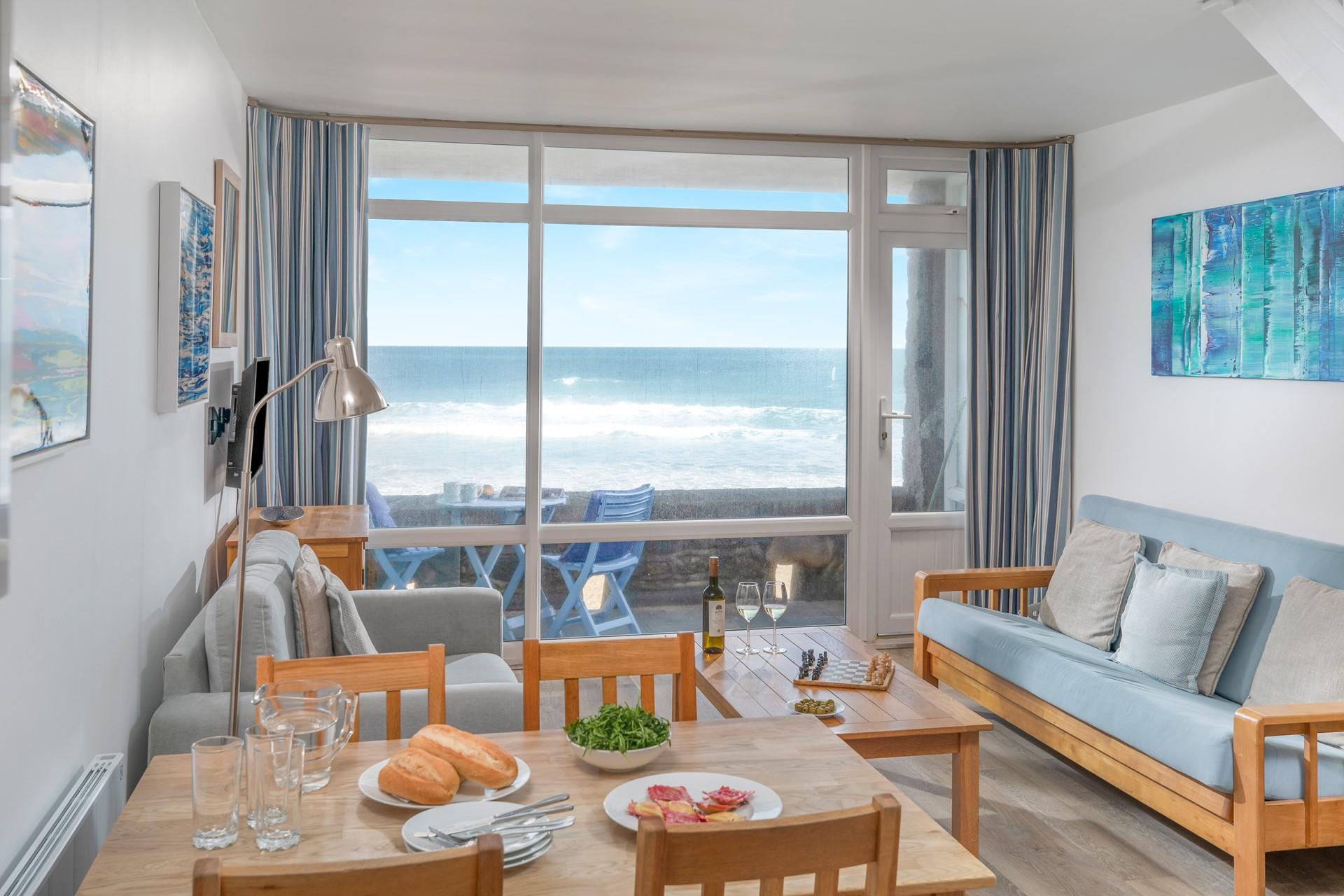 Tuck into a hearty meal with a view.