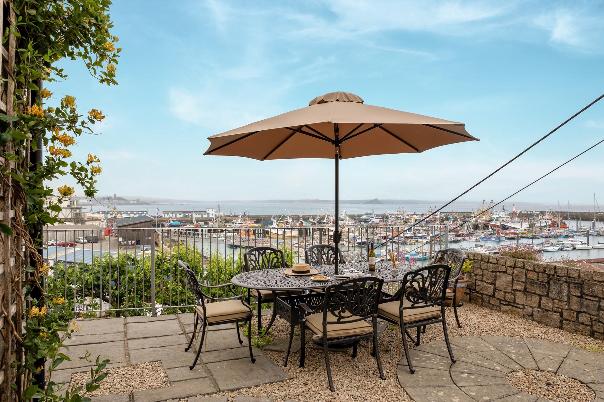 Stunning views across Newlyn harbour await at North Corner!