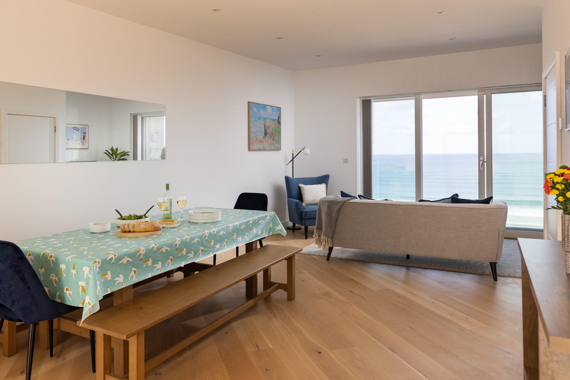 Light and bright open-plan living makes the most of the view.