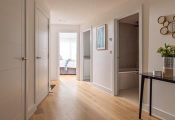 The spacious hallway has plenty of storage for all your holiday essentials.