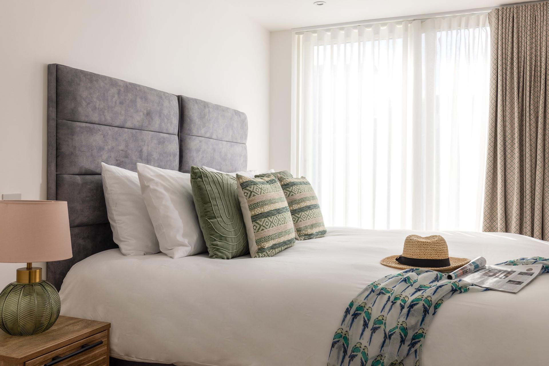 Opulent decor creates a relaxing sanctuary by the sea.