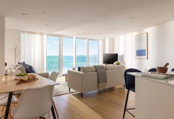 Spend time together in the light and bright open plan living space. 