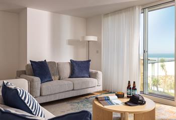 Sink into the sofa and relax after a day in the sun. 