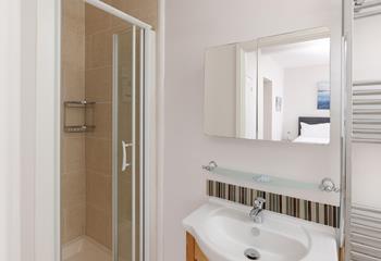 The en suite is ideal for getting ready each morning.