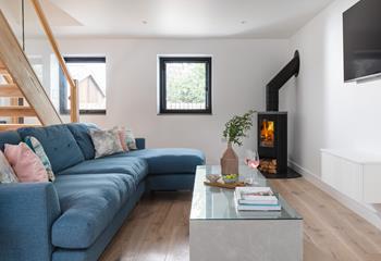 You'll feel instantly relaxed in the calming living area with cosy woodburner.