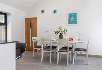 Coastal artwork is dotted around Atlantic Cottage, giving a nod to the nearby coast.