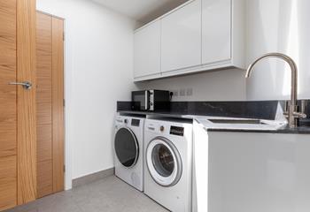 The handy utility space makes cleaning up after the beach a breeze.