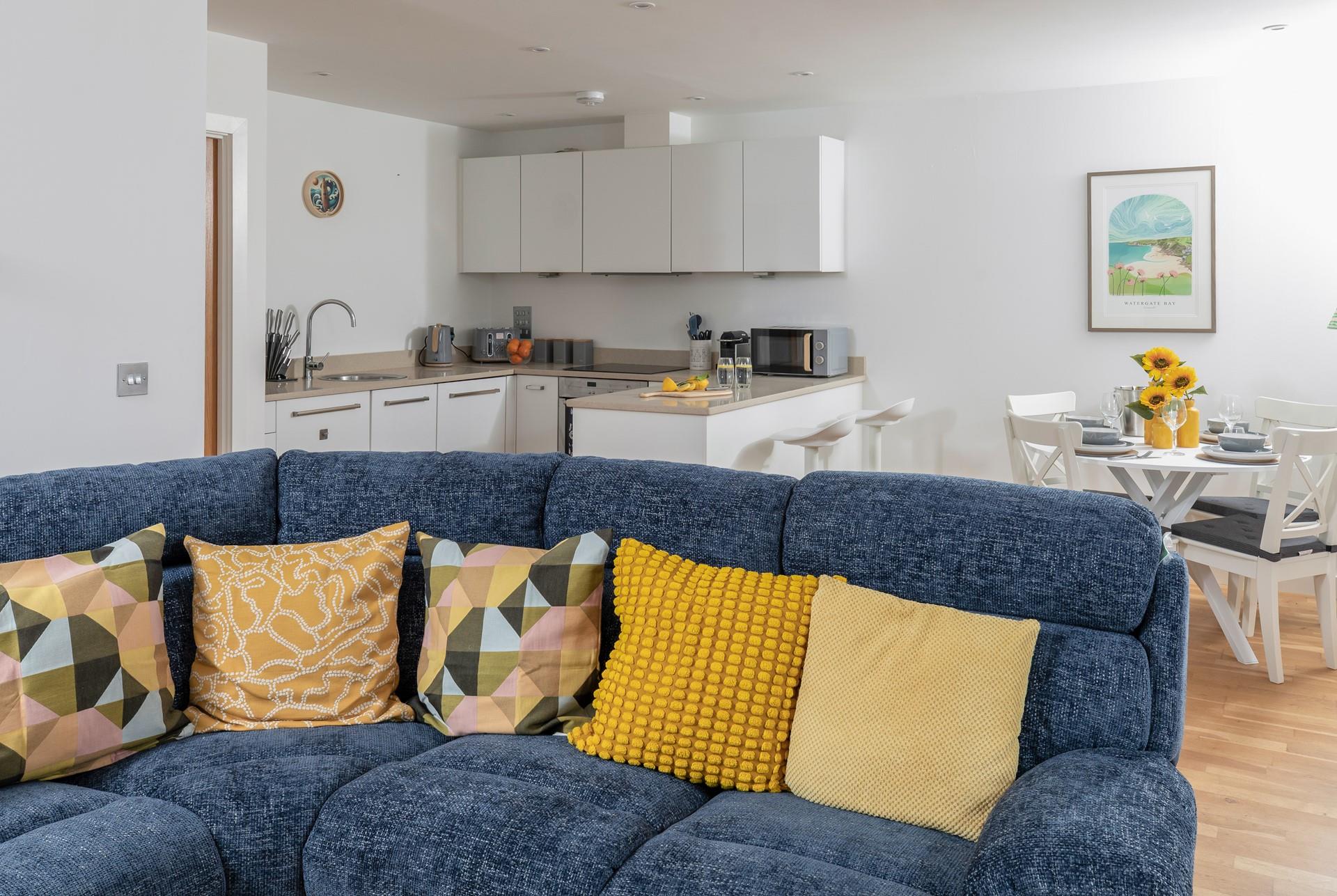 Sink into the plush sofa and relax and unwind.