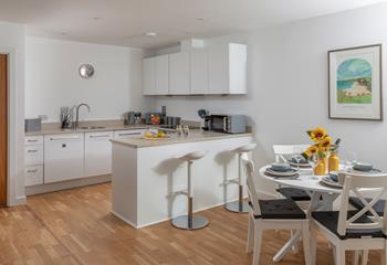 The kitchen is fully equipped for cooking tasty meals.